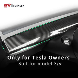 EVbase Real Carbon Fiber Tesla Armaturenbrett-Fronttür-Abdeckungsverkleidung für Modell 3 Y