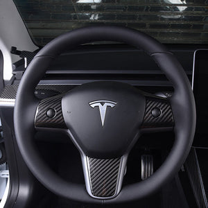 EVBASE Tesla Model 3 Y Echte Kohlefaser Lenkradkappe 2 Stück