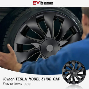 EVBASE Tesla Model 3 Wheel Cover 18 inch Induction Hubcaps for Tesla 2017-2023 Model 3 Accessories