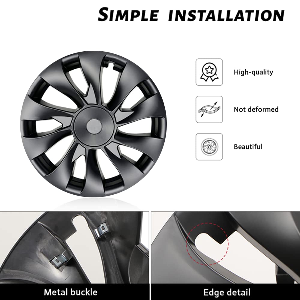 Model 3 Wheel Cover 18 inch Induction Hubcaps for Tesla 2017-2023 Model 3 Accessories