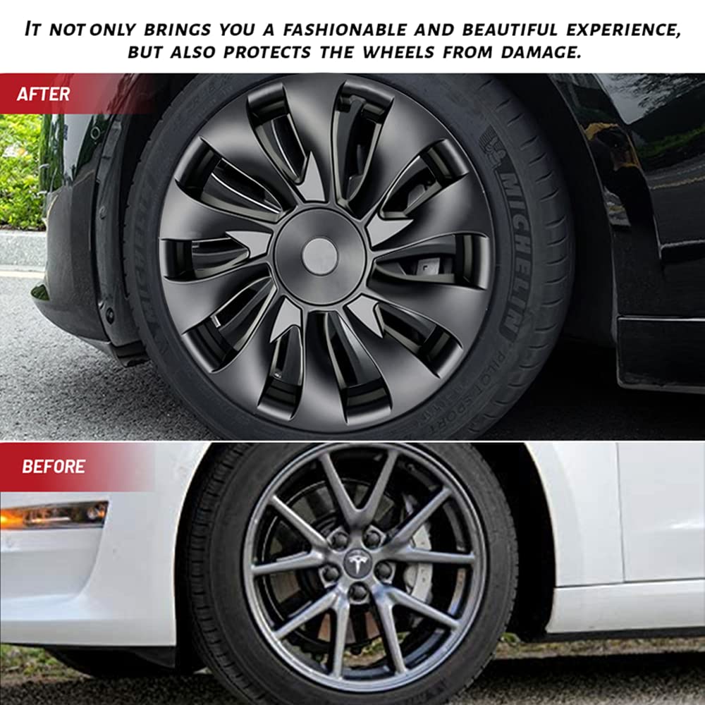 Model 3 Wheel Cover 18 inch Induction Hubcaps for Tesla 2017-2023 Model 3 Accessories