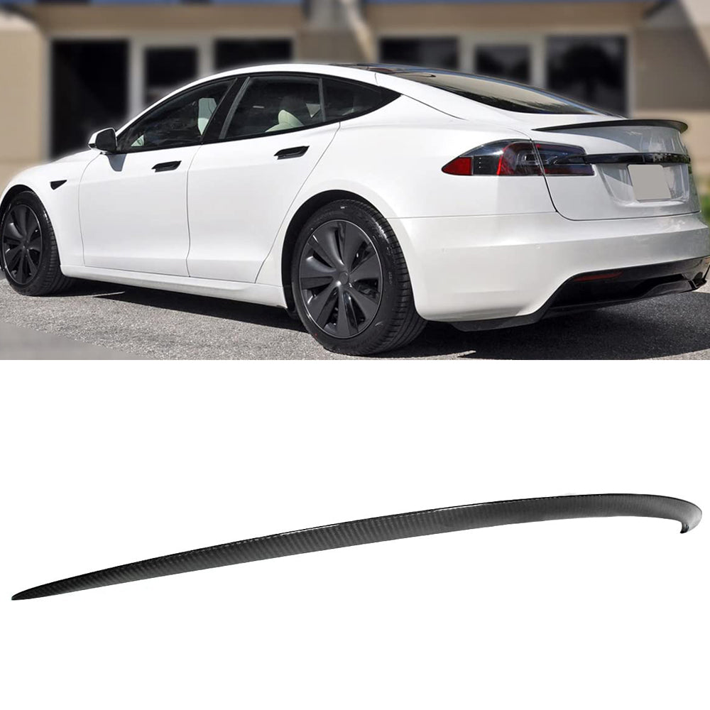 特斯拉 Model S 真碳纖維樹干擾流翼 S 型配件