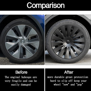 2023 New Tesla Wheel Caps Model Y Induction Wheel Covers 19 inch Matte 4PCS for Gemini Wheels