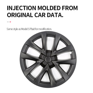 EVBASE Model 3 18inch Arachnid Wheel Covers Replacement Wheel Cap 2017-2023 Model 3 Matte 4PCS