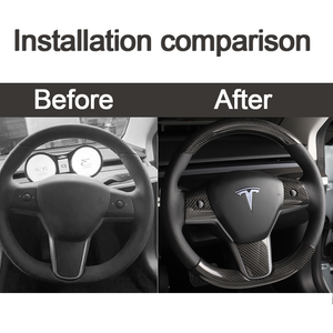 EVBASE Fibra de carbono Tesla Volante Cubierta del marco central para el modelo 3 Y